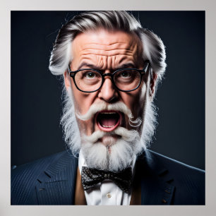 Crazy galen professor med skägg poster