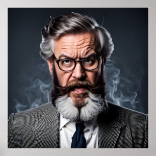 Crazy galen professor med skägg poster