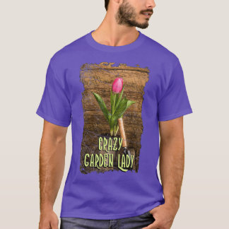 Crazy Garden Lady Vintage Design  T Shirt