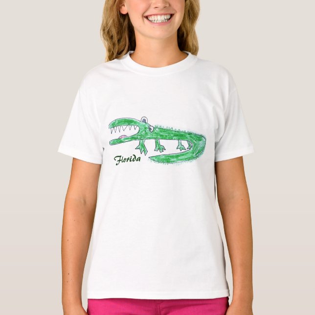 Crazy Gator Tecknad Tshirt Tee Shirt (Framsida)