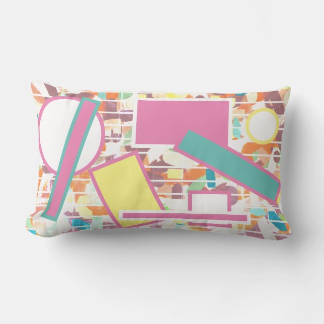 Crazy Geometry Turcos Rosa Cushion Lumbarkudde (Framsida)