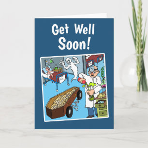 Crazy Get well Soon Card med vitt kuvert Kort