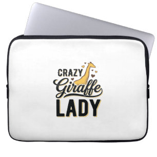 Crazy Giraffdamen Vintage Gravyr T-Shirt Design Laptop Fodral