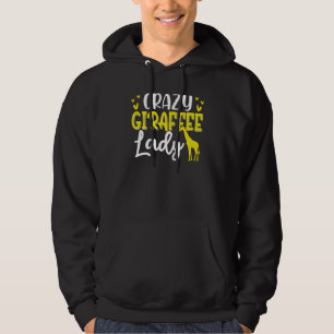 Crazy Giraffe Dam Funny Giraffe Älskare Hoodie