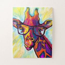 Crazy Giraffe Man Art Puzzle Pussel