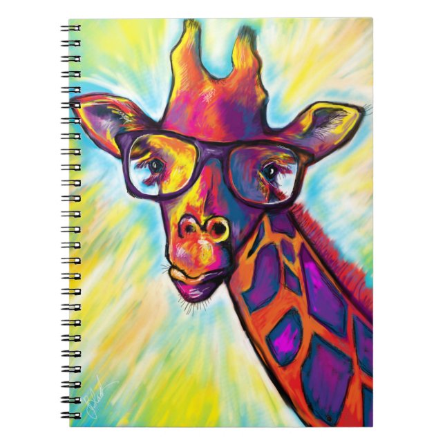 Crazy Giraffe Man Notebook Anteckningsbok (Framsidan)