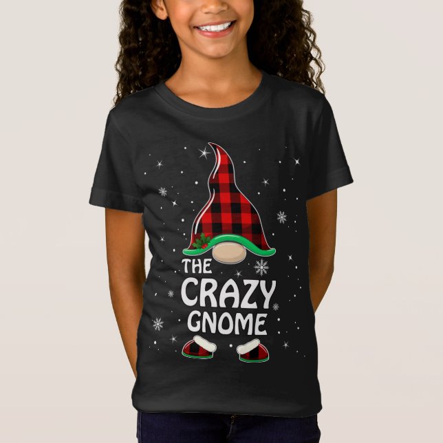 Crazy Gnome Buffalo Play Matching Family Christma T Shirt (Framsida)