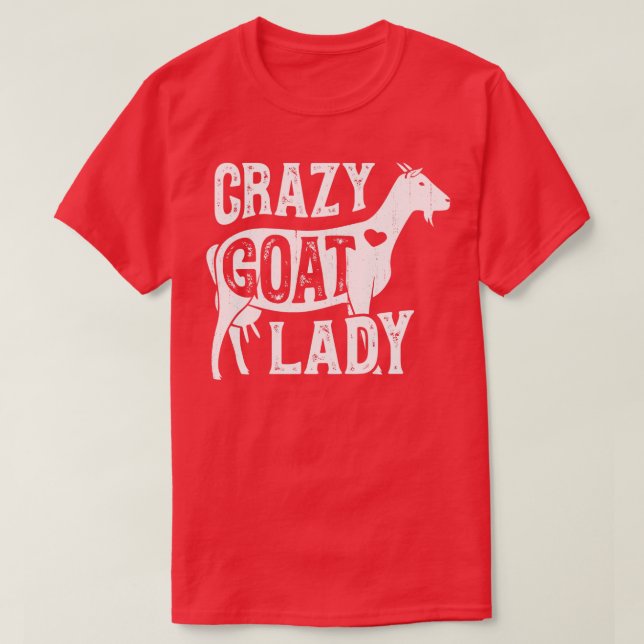 Crazy Goat Dam Funny Goats Älskare Farm Farmer Gif T Shirt (Design framsida)