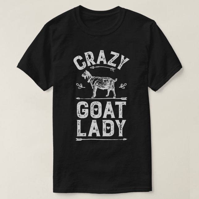 Crazy Goat Dam Funny Goats Älskare Farm Farmer Gif T Shirt (Design framsida)