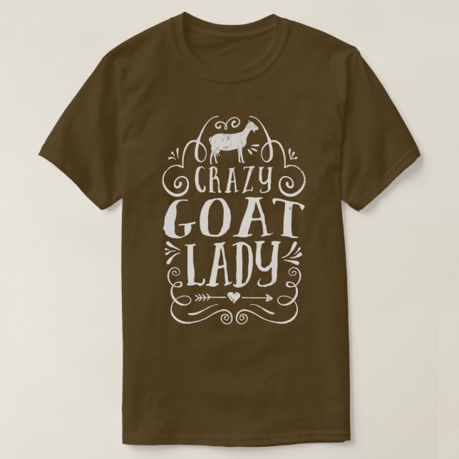 Crazy Goat Dam Funny Goats Älskare Farm Farmer Gif T Shirt (Design framsida)