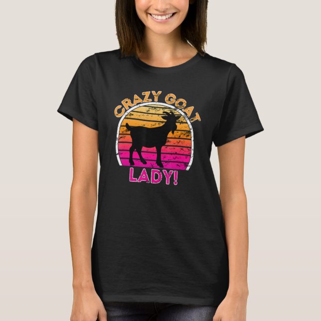 Crazy Goat Dam Funny Retro Goat T Shirt (Framsida)