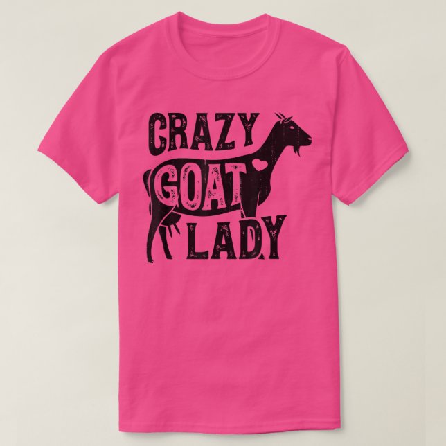 Crazy Goat Dam Girls Women Farmer Farm Animal Lov T Shirt (Design framsida)
