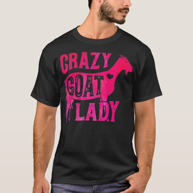 Crazy Goat Lady Funny Girls Women Farmer Farm Love T Shirt (Framsida)