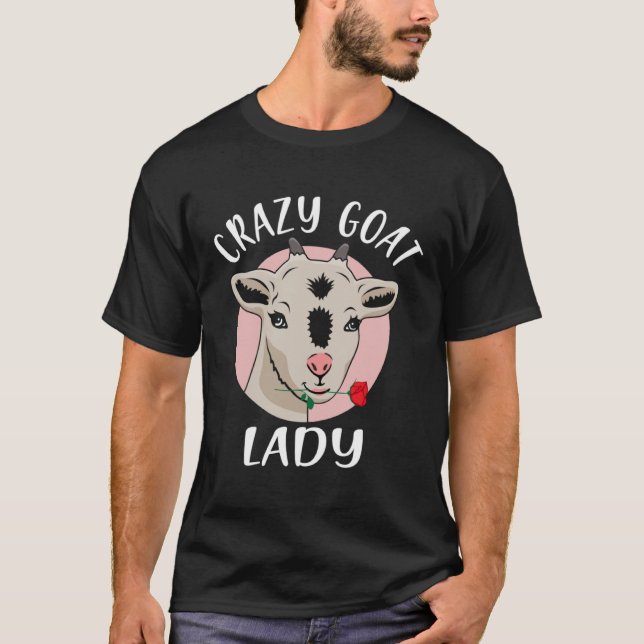 Crazy Goat Lady  Goat  Valentine s Day T Shirt (Framsida)