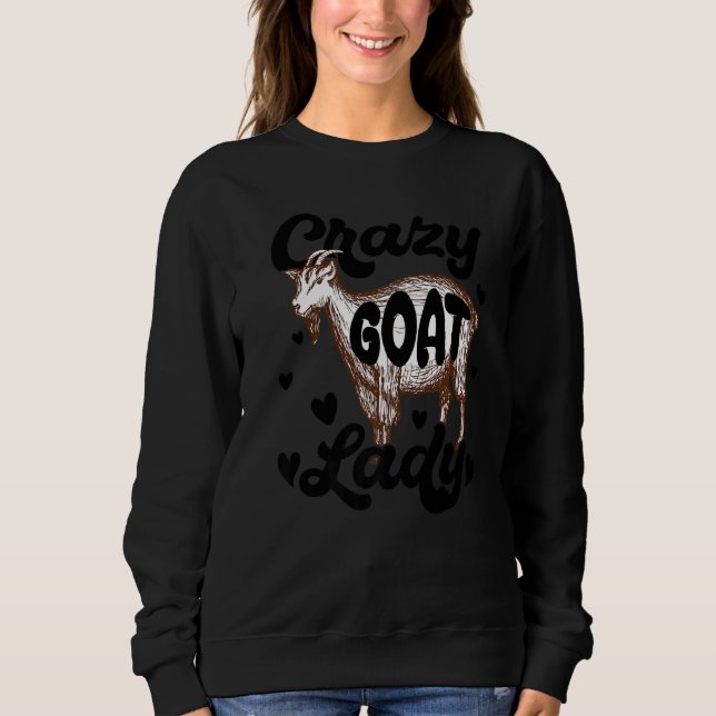 Crazy Goat Lady  Goats  Farm Farmer T Shirt (Framsida)