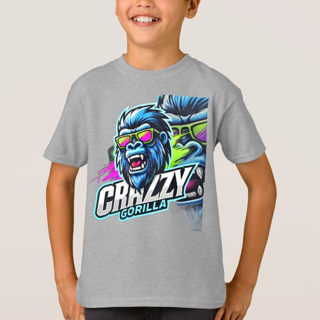 Crazy Gorilla – Styrka & Vild Energi T-shirt (Framsida)