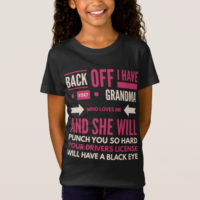 Crazy Grandma T Shirt (Framsida)