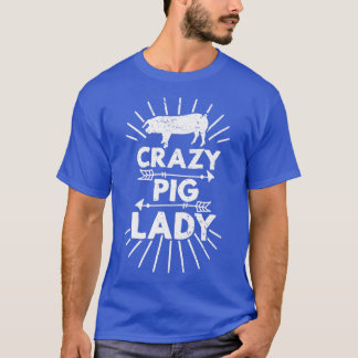 Crazy Gris Dam Farm Farmer Gris Älskare T Shirt