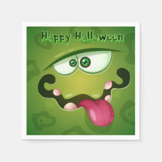 Crazy Grönt Monster Ansikte Pappersservett