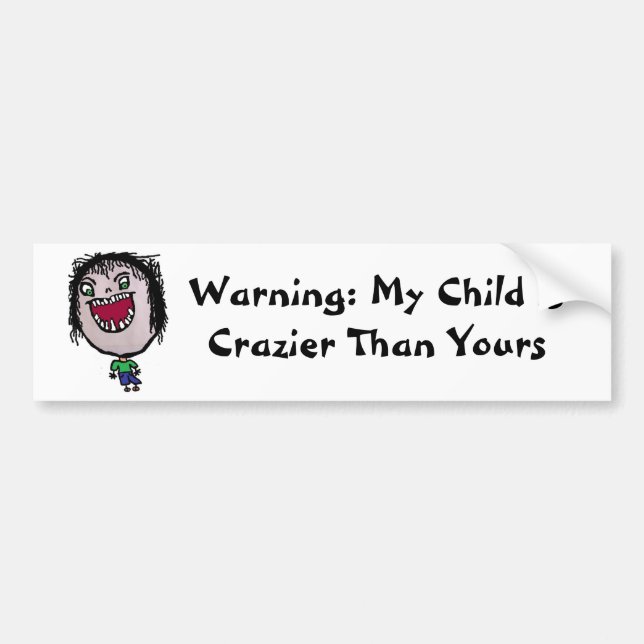 Crazy Grönt Ögon Wild Child Bildekal (Framsidan)
