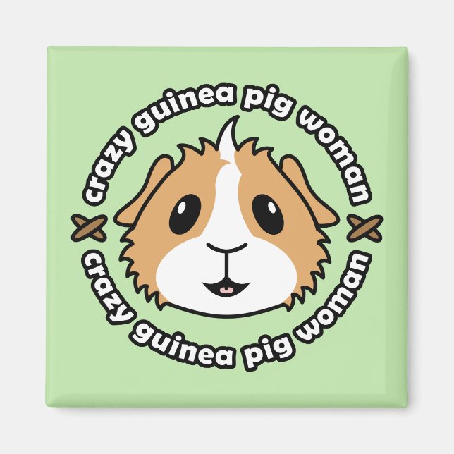 Crazy Guinea Gris Woman Fridge Magnet (Framsidan)