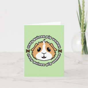 Crazy Guinea Gris Woman Hälsning Card Kort