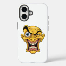 Crazy Gult Caricature Ansikte iphone case
