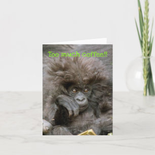 Crazy Hair Monkey till mycket kaffeskydd Kort