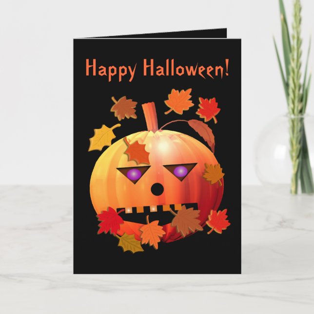 Crazy Halloween Pumpkin Kort (Framsida)