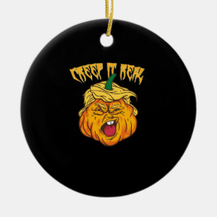 Crazy Halloween Pumpkin Trumpkin Costume Julgransprydnad Keramik