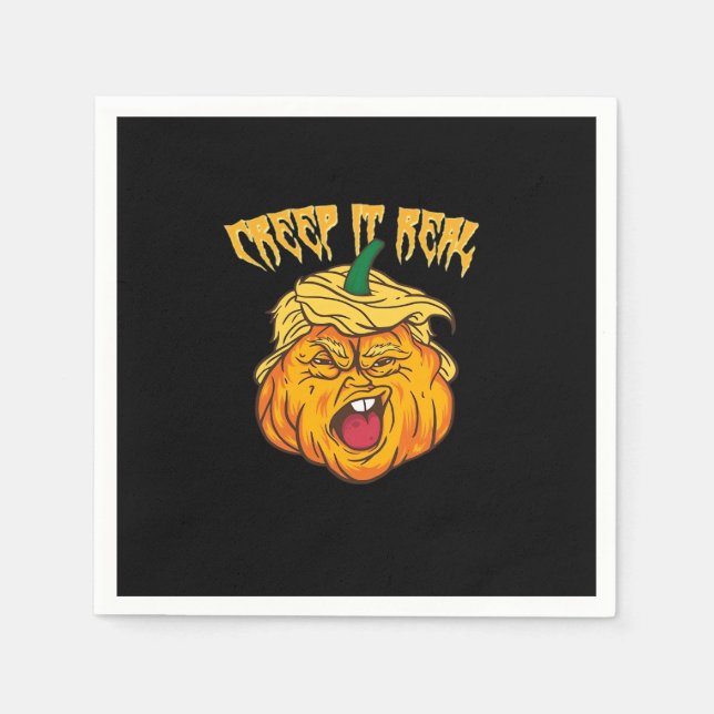 Crazy Halloween Pumpkin Trumpkin Costume Pappersservett (Framsidan)