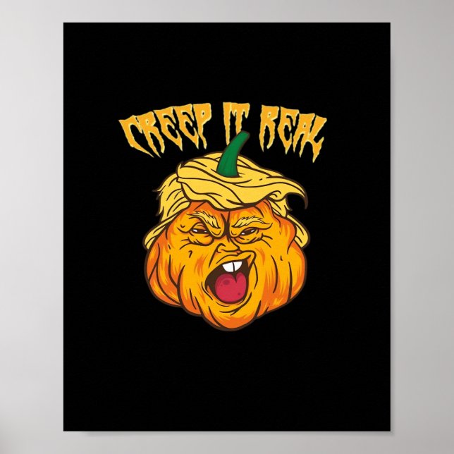 Crazy Halloween Pumpkin Trumpkin Costume Poster (Framsidan)