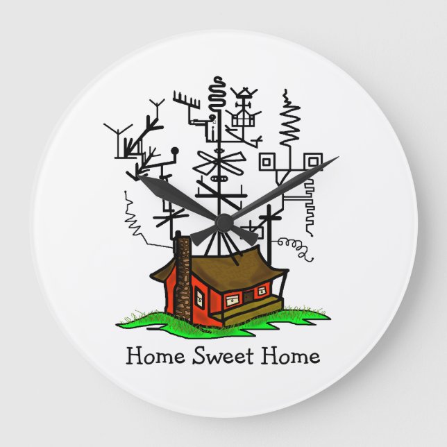 Crazy Ham Radio Antenna Clock by Brownielocks Stor Klocka (Framsida)