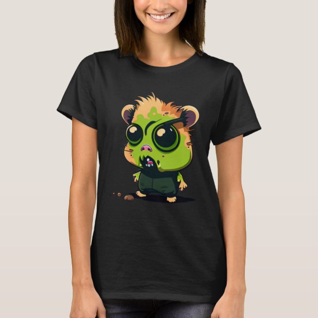 Crazy Hamster Zombie T Shirt (Framsida)
