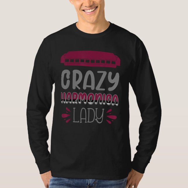 Crazy Harmonica Dam 1 T Shirt (Framsida)