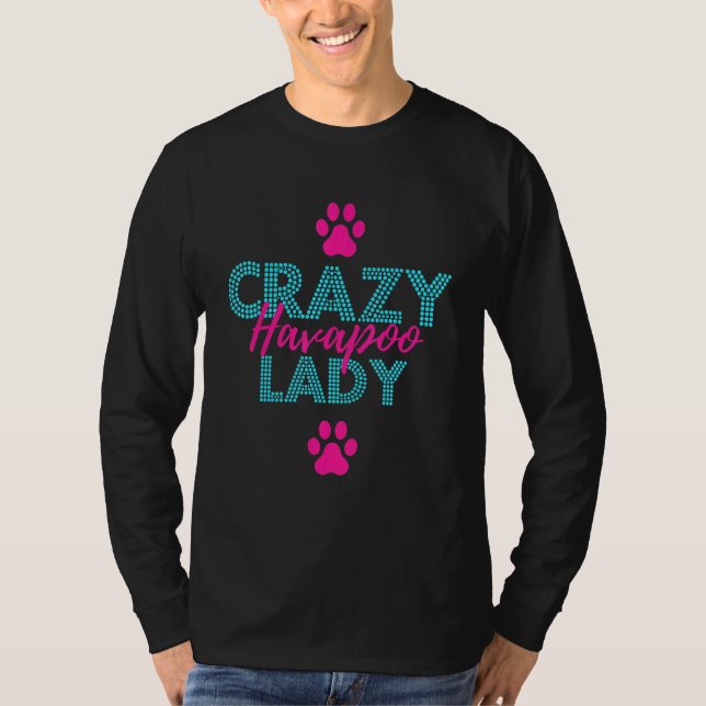 Crazy Havapoo Dam eller Havapoo T Shirt (Framsida)