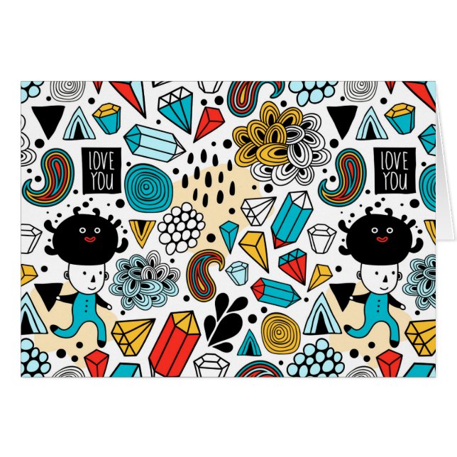 Crazy head hälsningskort (Framsidan Horizontal)