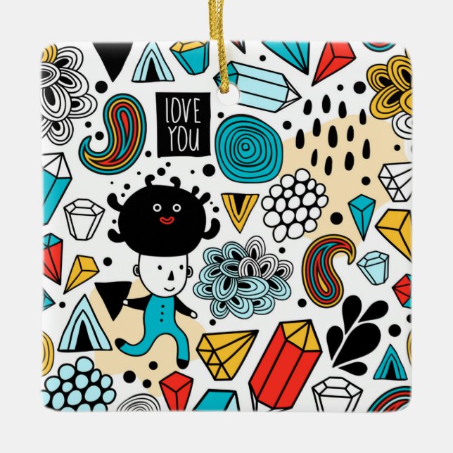 Crazy head julgransprydnad keramik (Framsida)