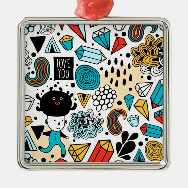 Crazy head julgransprydnad metall (Framsidan)