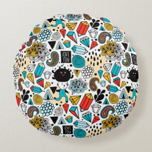 Crazy head rund kudde