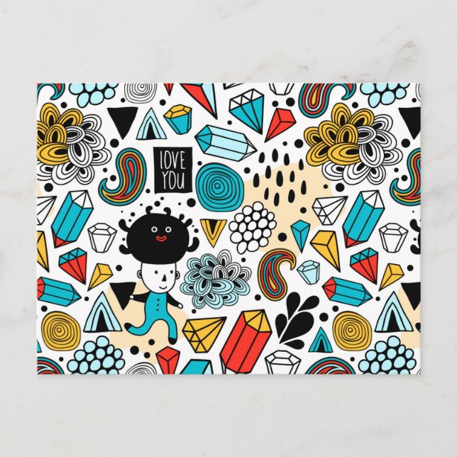 Crazy head vykort (Framsida)