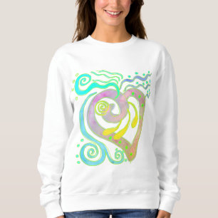 Crazy Heart Abstrakt Art to Bära T Shirt
