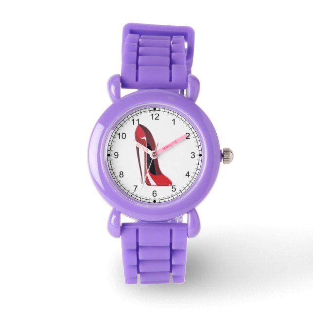 Crazy Heel Red Stiletto Shoe Art Watch Armbandsur (Framsida)