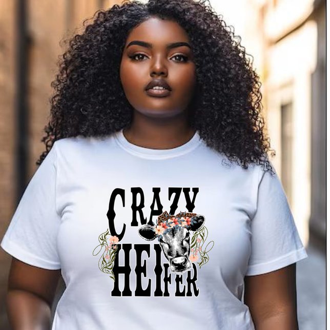 Crazy Heifer - Blommigt Cow T Shirt (Skapare uppladdad)