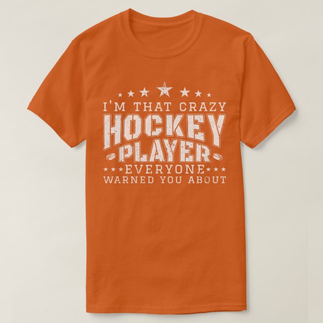 Crazy Hockey Player T Shirt (Design framsida)