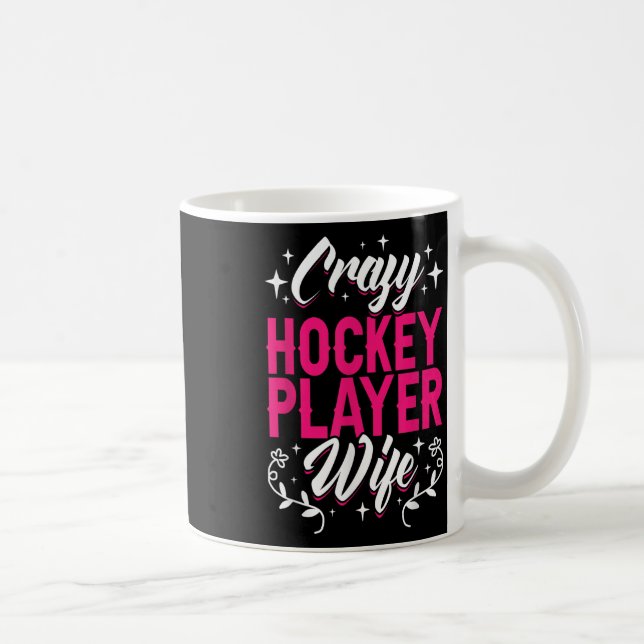 Crazy Hockey Player Wife Olympic Ice Hockey Field  Kaffemugg (Höger)