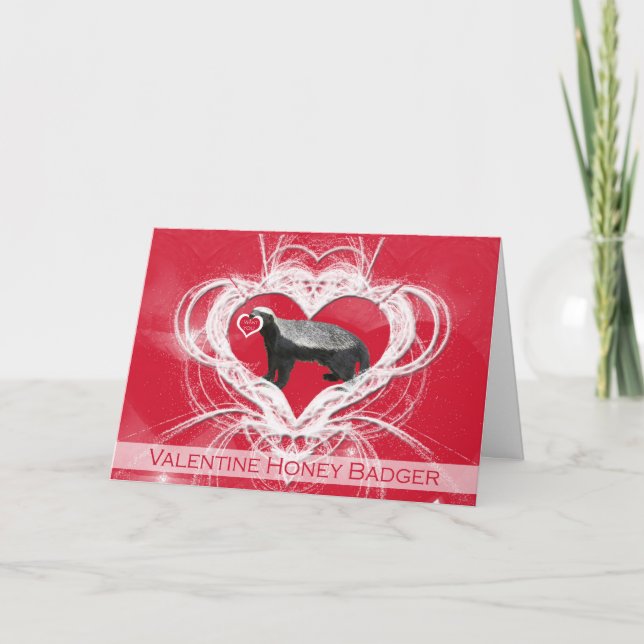 Crazy Honey badger Valentine Day Card Helgkort (Framsida)