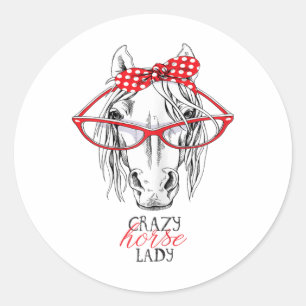 Crazy Horse Dam Horse Lover Women Bandana Horseba Runt Klistermärke