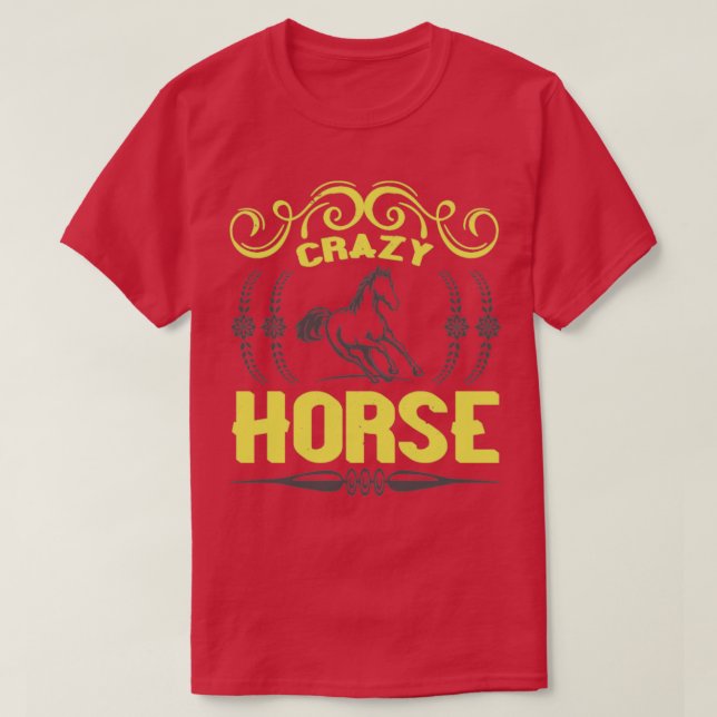 Crazy Horse Horse Design T Shirt (Design framsida)