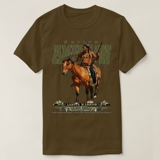 Crazy Horse Lakota Warrior T Shirt (Design framsida)